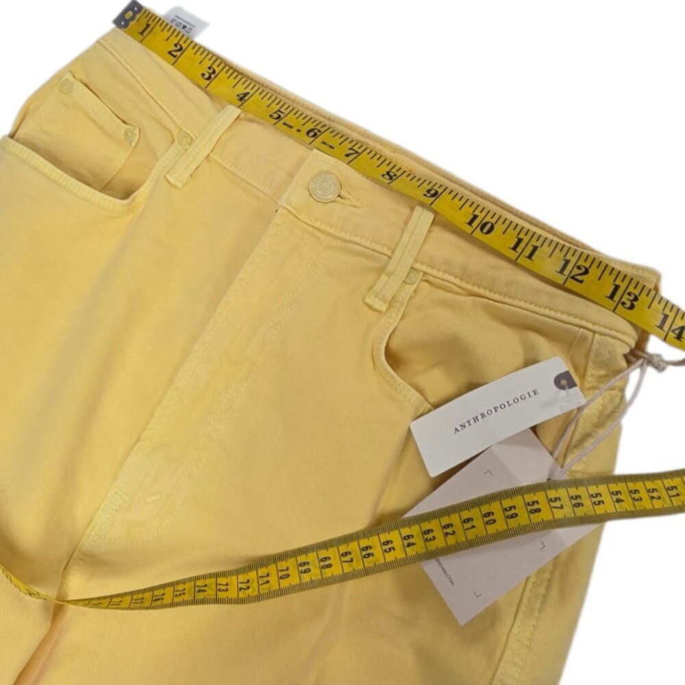 MOTHER The Maven Wide Hem Ankle Jeans, Chalk It Up Sunshine, High Rise, Size 27 - Picture 3 of 14